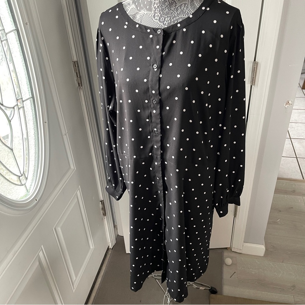 LOFT Black and White Polka Dot dress